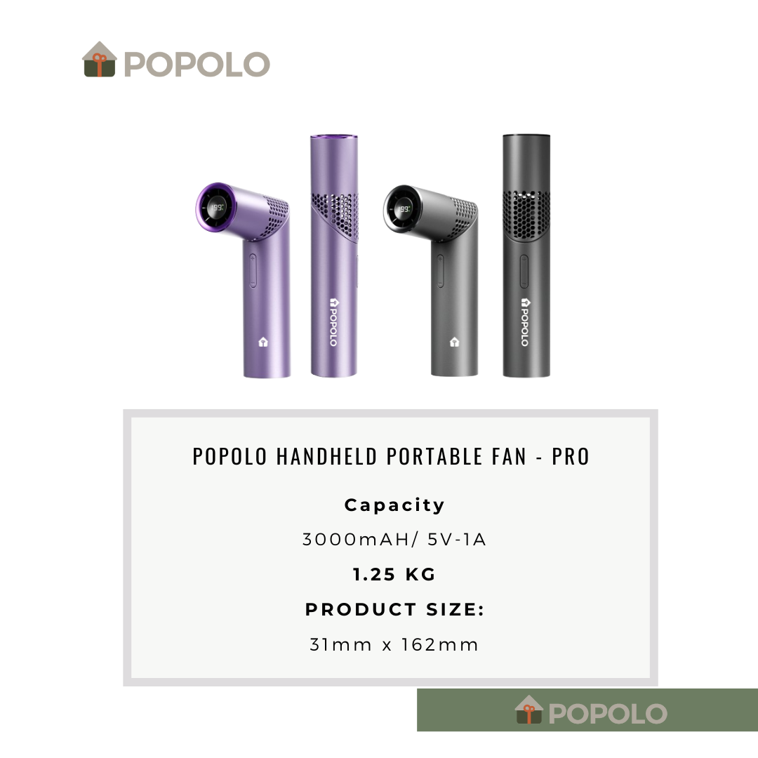POPOLO Mini Handheld Fan Pro Cooling Portable Fan Ultra-Fast Compact And Rotatable Long Battery Life