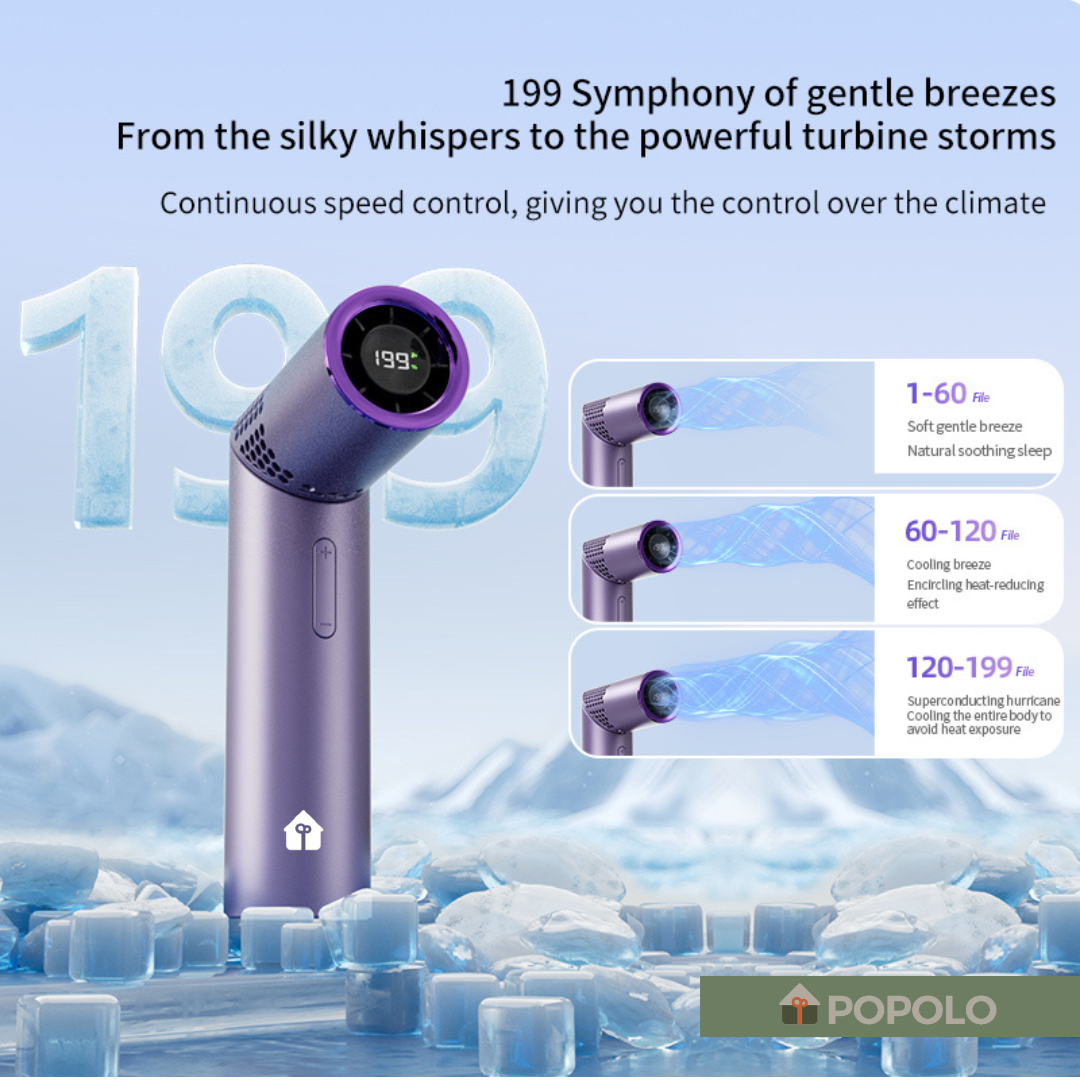 POPOLO Mini Handheld Fan Pro Cooling Portable Fan Ultra-Fast Compact And Rotatable Long Battery Life