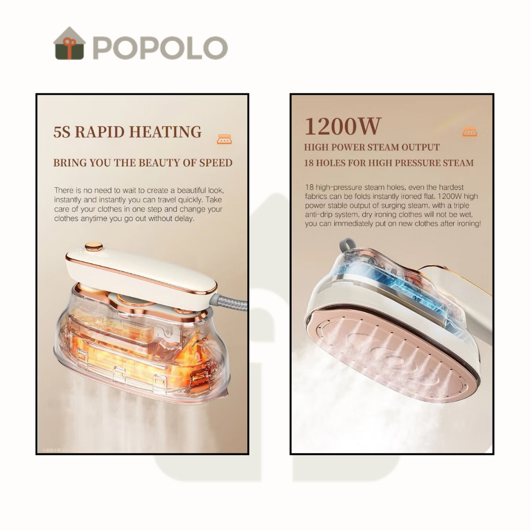 POPOLO COMBO BUNDLE SET 【JANERRY】 Air Fryer Oven  + 【POPOLO】Portable Steam Iron