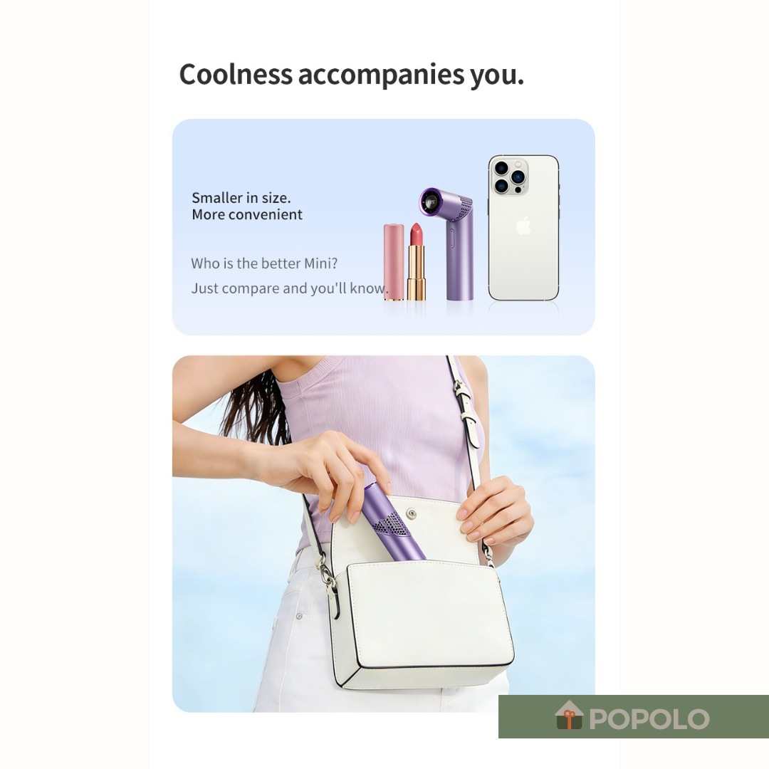 POPOLO Mini Handheld Fan Pro Cooling Portable Fan Ultra-Fast Compact And Rotatable Long Battery Life