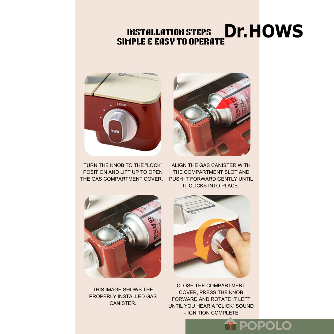 Dr Hows Retro Portable Gas Stove Large